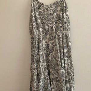Floral Black and White Women's Dress